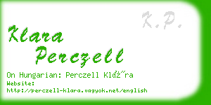 klara perczell business card